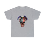 Skull and Eagle American Flag Colors Independence Day T-Shirt