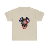 Skull and Eagle American Flag Colors Independence Day T-Shirt