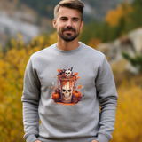 Pumpkin Spice Skull Halloween Crewneck Sweatshirt