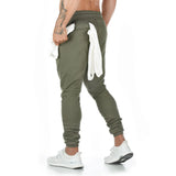 Men's Cotton Sweatpants with Towel Rack and Cell Phone Pocket