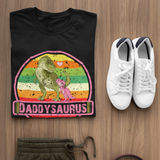 Daddysaurus T Rex Dinosaur with Baby dinosaur T-Shirt