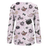 Women's Halloween Print Shirt Long Sleeve Sweatshirt