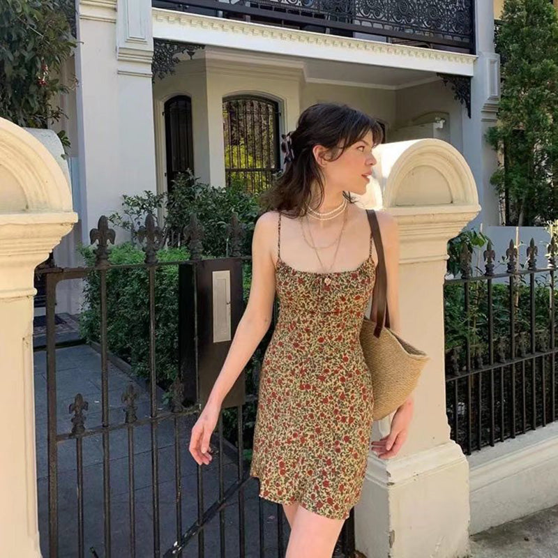 Women's Spaghetti Strap Floral Backless Party Dress – Tonys Finest