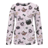 Women's Halloween Print Shirt Long Sleeve Sweatshirt