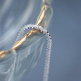 Women's Sparkling Gypsophila Adjustable Silver Necklace