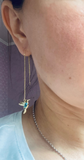 Flight of Birds Long Chain Dangling Earrings
