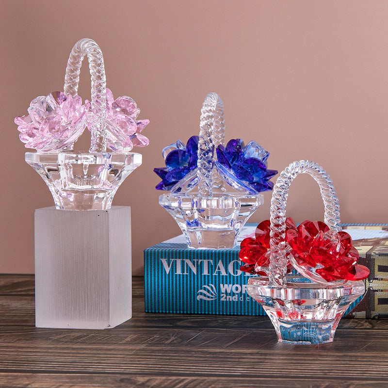 Decor : Crystal Rose Flower Basket – Tonys Finest