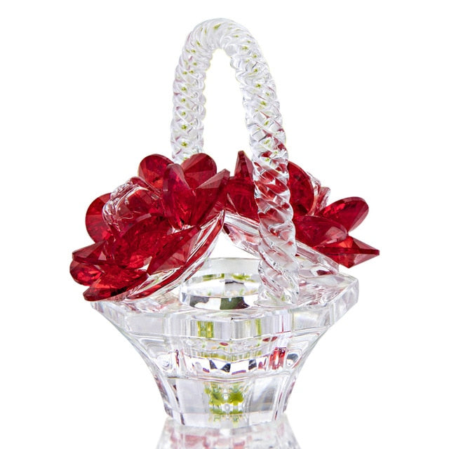 Decor : Crystal Rose Flower Basket – Tonys Finest