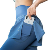 Long Leggings Shorts 2-in-1 with Pocket