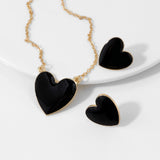 Fashion:  Heart Pendant Necklace with Earrings Set