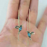 Flight of Birds Long Chain Dangling Earrings