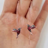 Flight of Birds Long Chain Dangling Earrings