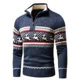Men's Jacquard Half Zip Polo Sweater