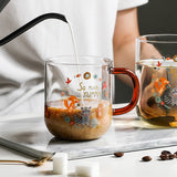 Cute Animals Glass Mug with Wooden Lid