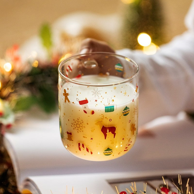 Christmas Snowflake Glass Mug With Handle – Tonys Finest