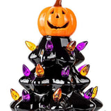 Hand-Painted Black Ceramic Halloween Tree