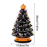 Hand-Painted Black Ceramic Halloween Tree