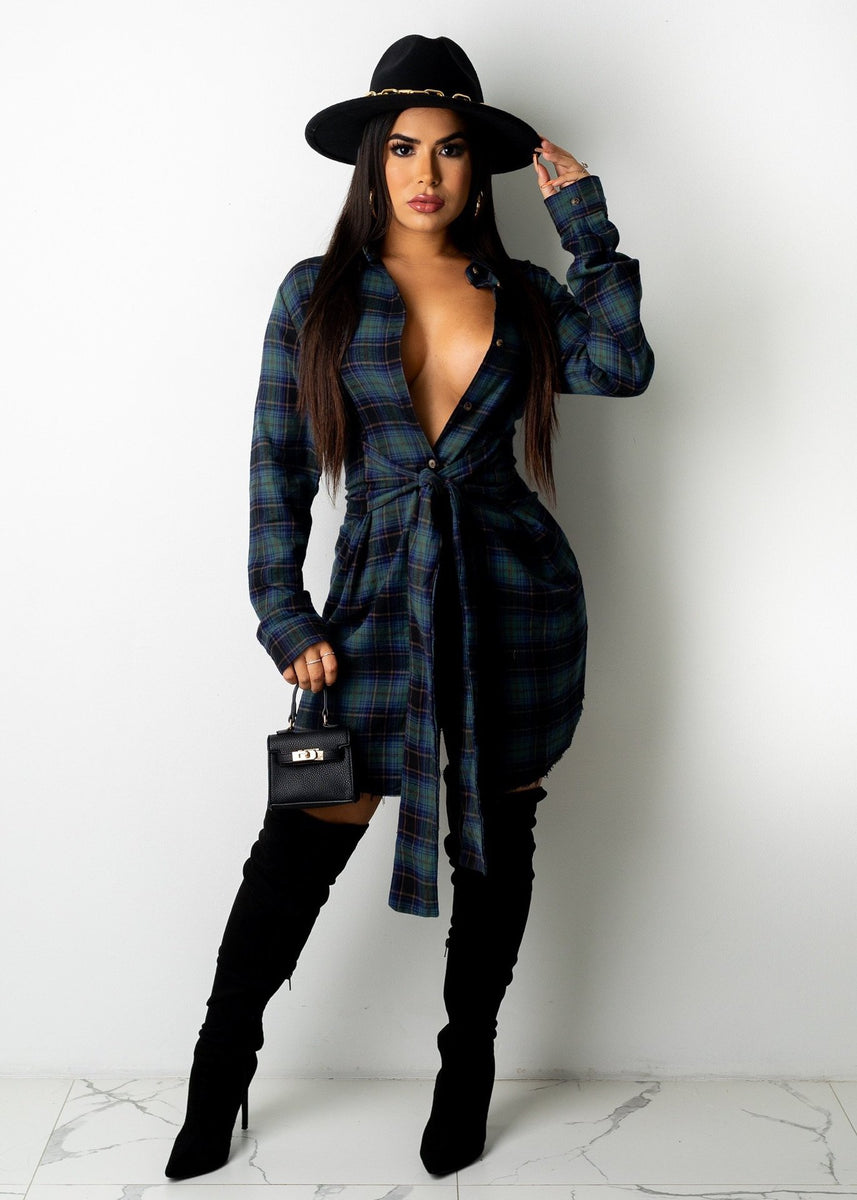 plaid print long sleeve dress Plaid Print Button Up Long Sleeve Shirt Dress – Tonys Finest