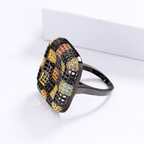 Women's Multicolored Square Ring