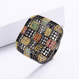 Women's Multicolored Square Ring