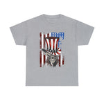American Flag Skeleton Top Hat Independence T-Shirt