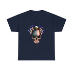 Skull and Eagle American Flag Colors Independence Day T-Shirt