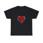 Blue, White and Red Heart Independence Day T-Shirt