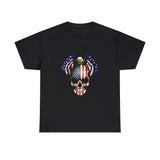 Skull and Eagle American Flag Colors Independence Day T-Shirt