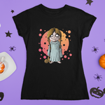 Scary Girl with her Teddy Bear Halloween T-Shirt