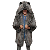 Men's Faux Fur Coat with Bear Ears