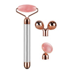 3-in-1 Electric Rose Quartz Jade Roller and Face Massager