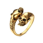 Halloween Cool Stainless Steel Skull Head Ring Punk Men Jewelry Finger Ring for Men