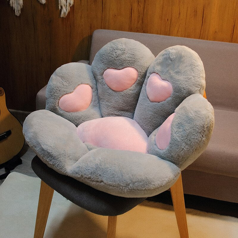 Soft Chair Seat Cushion, Lovely Bear Paw Floor Buttocks Cushion Creative  Office Home Chair Chair Pads Plush Seat Pad (Gray, 70×60CM/27.6×23.6)