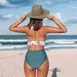 Ruffled Halter High-waist Bikini Set