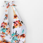 Tie Waist Floral One-piece Swimsuit