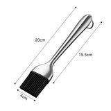 2-Piece Set Stainless Steel BBQ Silicone Basting Brush