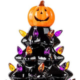 Hand-Painted Black Ceramic Halloween Tree