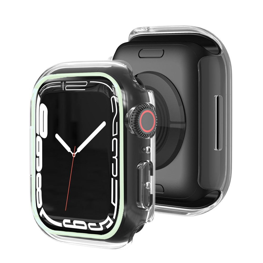 Glow-in-the-Dark Transparent Apple Watch Cover For iWatch series 7
