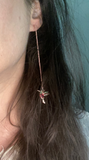 Flight of Birds Long Chain Dangling Earrings