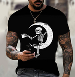 Men's Skeleton On The Moon T-shirt