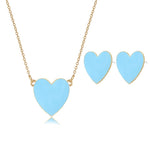 Fashion:  Heart Pendant Necklace with Earrings Set