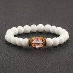 White Natural Stone Beads Crown Bracelet