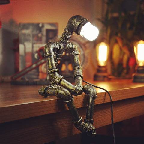Retro Pipe Robot Edison LED Table Light