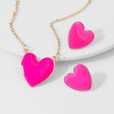 Fashion:  Heart Pendant Necklace with Earrings Set