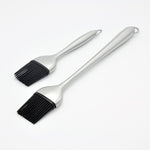 2-Piece Set Stainless Steel BBQ Silicone Basting Brush