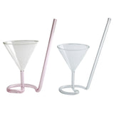 Cocktail Glass with Built In Spiral Straw (Buy 3 Get 1 Free)
