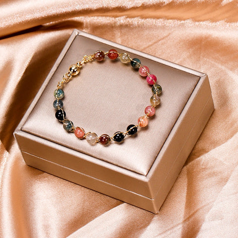 Multicolor Tiger Eye Beads Crystal Bracelets