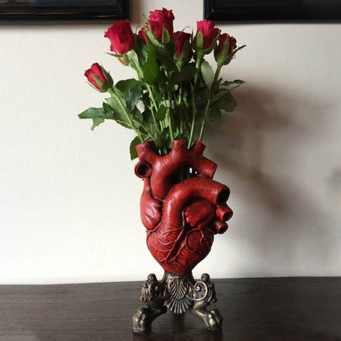 Red Heart Shape Vase