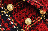 Women Spring Autumn Vintage Tweed Suit Jacket