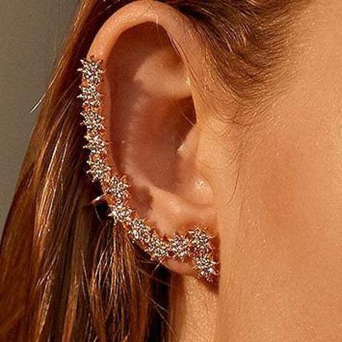 Women's Star Crystal Ear Clip Earrings